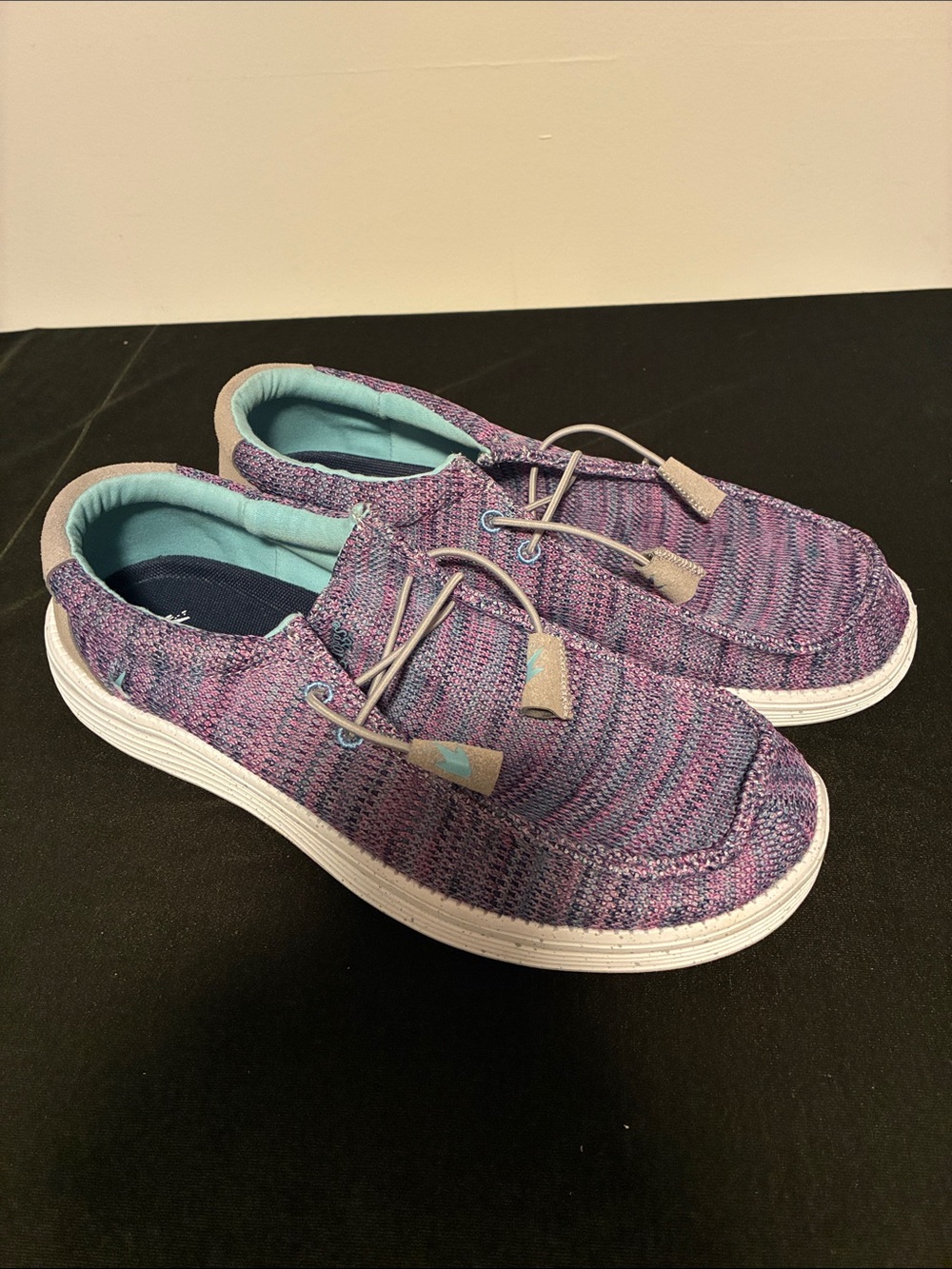Purple Knit Slip-On Women's Casual Shoes